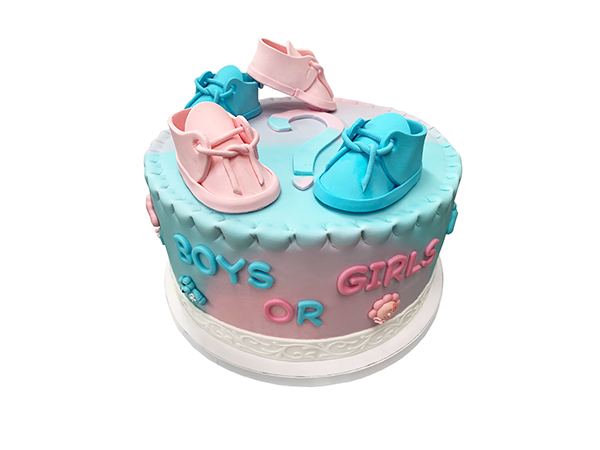 Genderreveal themataart in zacht blauw en roze