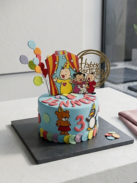 Vrolijke kleurrijke Bumba themataart met ballonnen