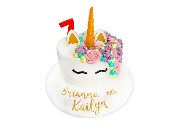 Unicorn themataart in pastelkleuren met eenhoorn